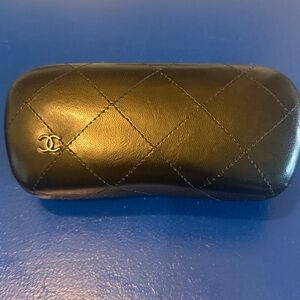 CHANEL Black Quilted Eyewear Case